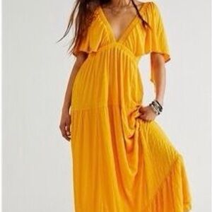 Free People Sunny Yellow Maxi Dress